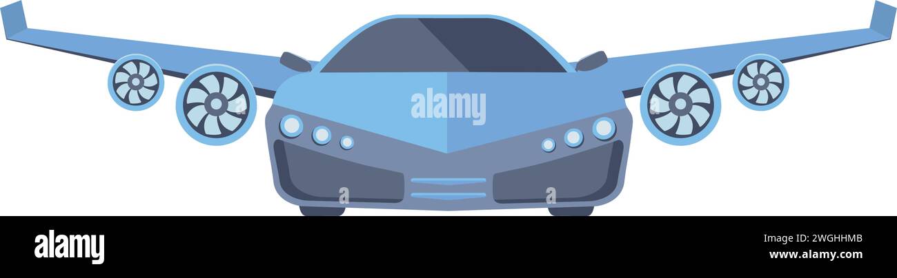 Flying car .Car of the future , vector. Stock Vector