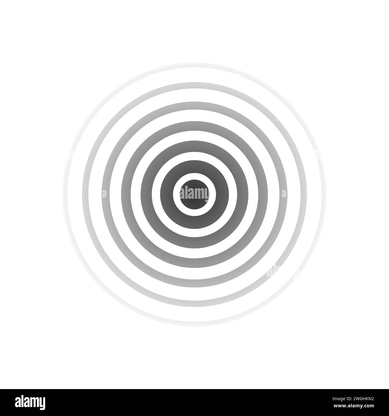 Circle wave earthquake. Sound ripple icon. Black effect pulse isolated on white background. Signal radio. Pattern wavy. Vibration line. Radial Stock Vector