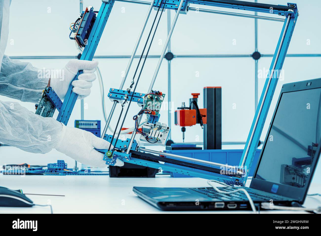 Indoor Job Using Computer and Industry Tools Stock Photo - Alamy