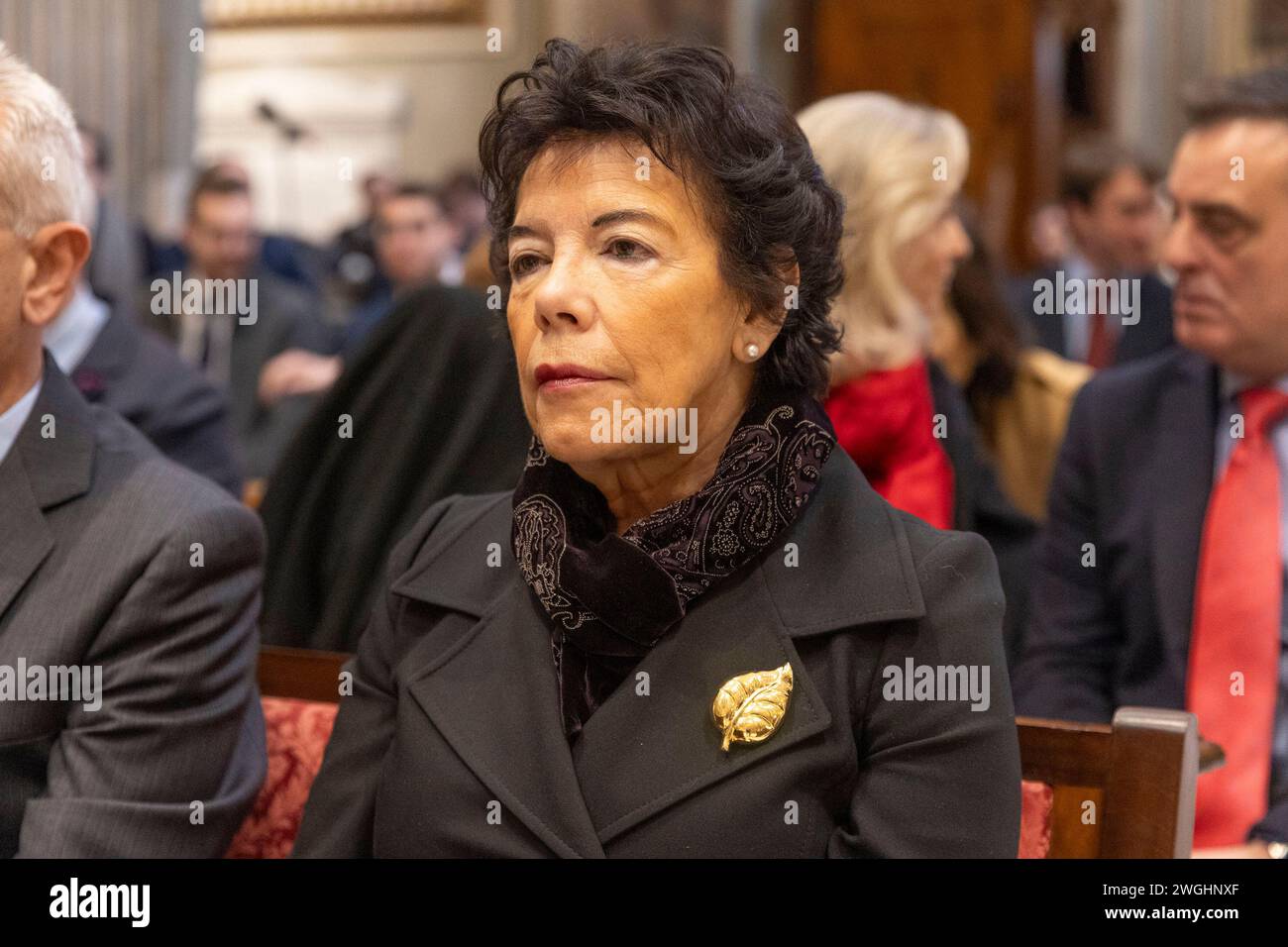 Vatican, Vatican. 04th Feb, 2024. Italy, Rome, Vatican, 2024/2/4 H.E. Ms. María Isabel Celaá Diéguez Ambassador of Spain to the Holy See attends as Spanish Cardinal José Cobo Cano, archbishop of Madrid, takes possession of the title of Santa Maria in Monserrato degli Spagnoli in Rome. Photograph by CLAUDIO ASQUINI /Catholic Press Photo Credit: Independent Photo Agency/Alamy Live News Stock Photo