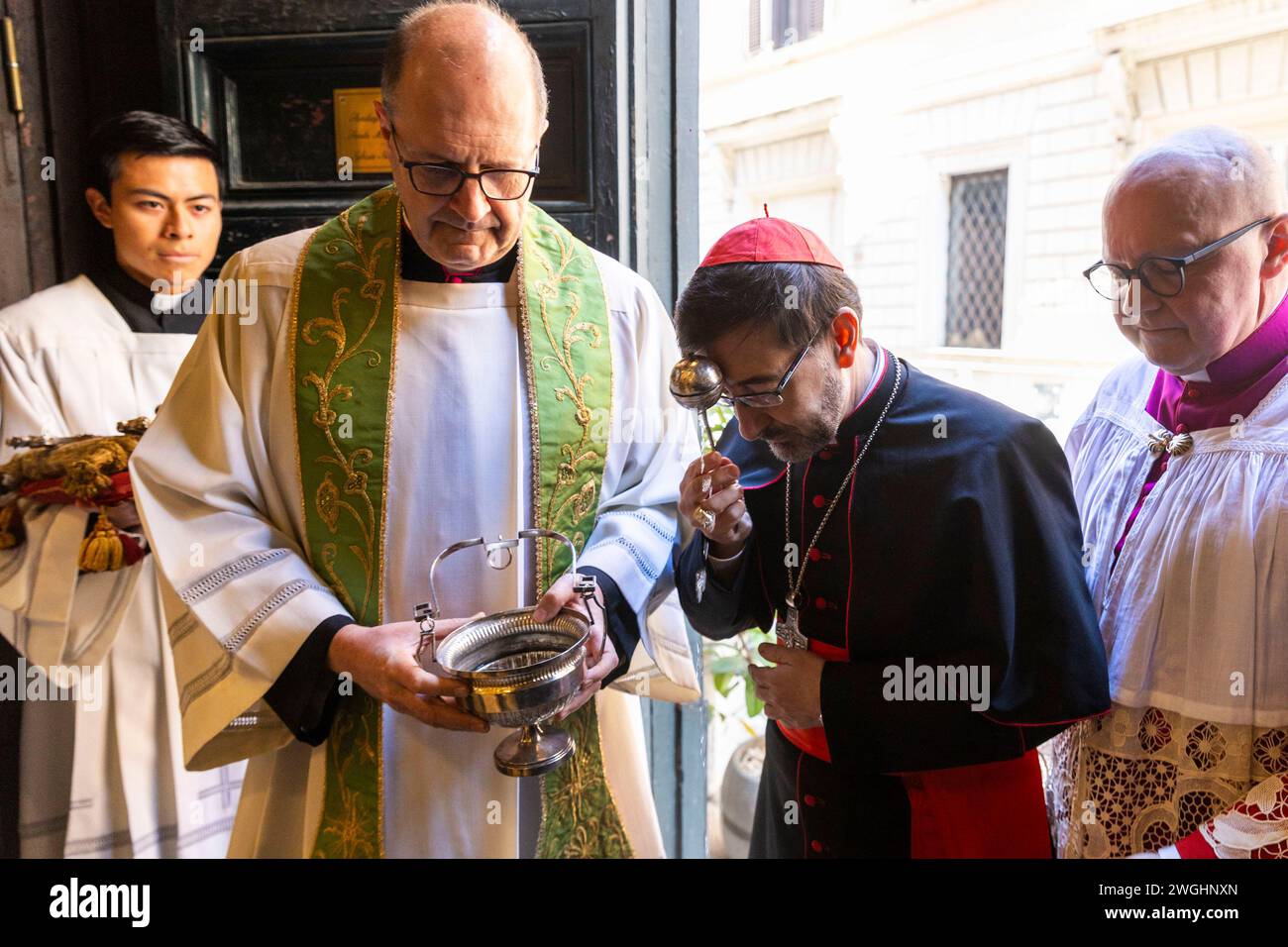 Vatican, Vatican. 21st Jan, 2024. Italy, Rome, Vatican, 2024/2/4 Spanish Cardinal José Cobo Cano, archbishop of Madrid, takes possession of the title of Santa Maria in Monserrato degli Spagnoli in Rome. Photograph by CLAUDIO ASQUINI /Catholic Press Photo Credit: Independent Photo Agency/Alamy Live News Stock Photo