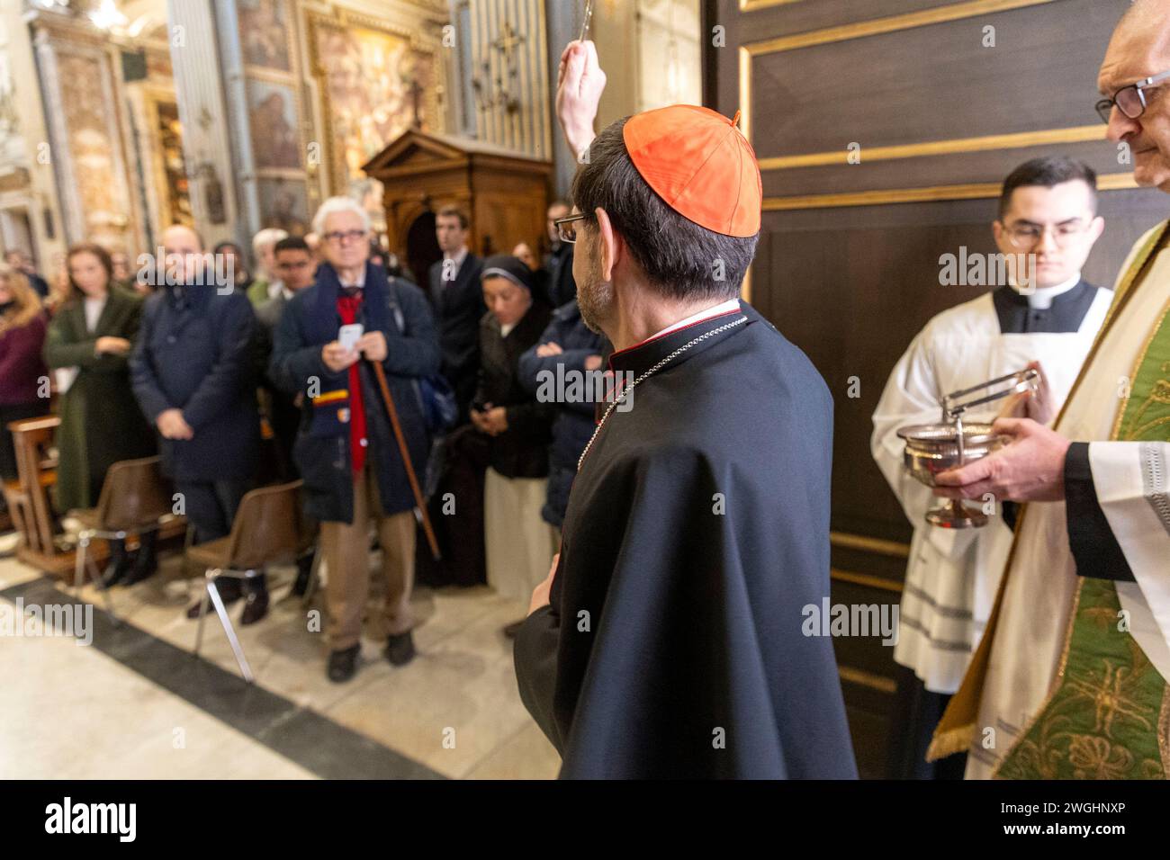Vatican, Vatican. 21st Jan, 2024. Italy, Rome, Vatican, 2024/2/4 Spanish Cardinal José Cobo Cano, archbishop of Madrid, takes possession of the title of Santa Maria in Monserrato degli Spagnoli in Rome. Photograph by CLAUDIO ASQUINI /Catholic Press Photo Credit: Independent Photo Agency/Alamy Live News Stock Photo