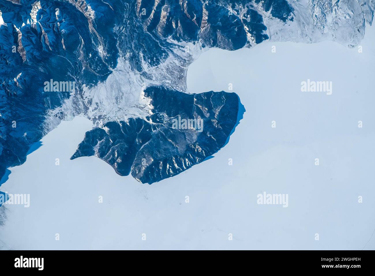 Land terrain feature landscape, winter snow, mongolia Stock Photo