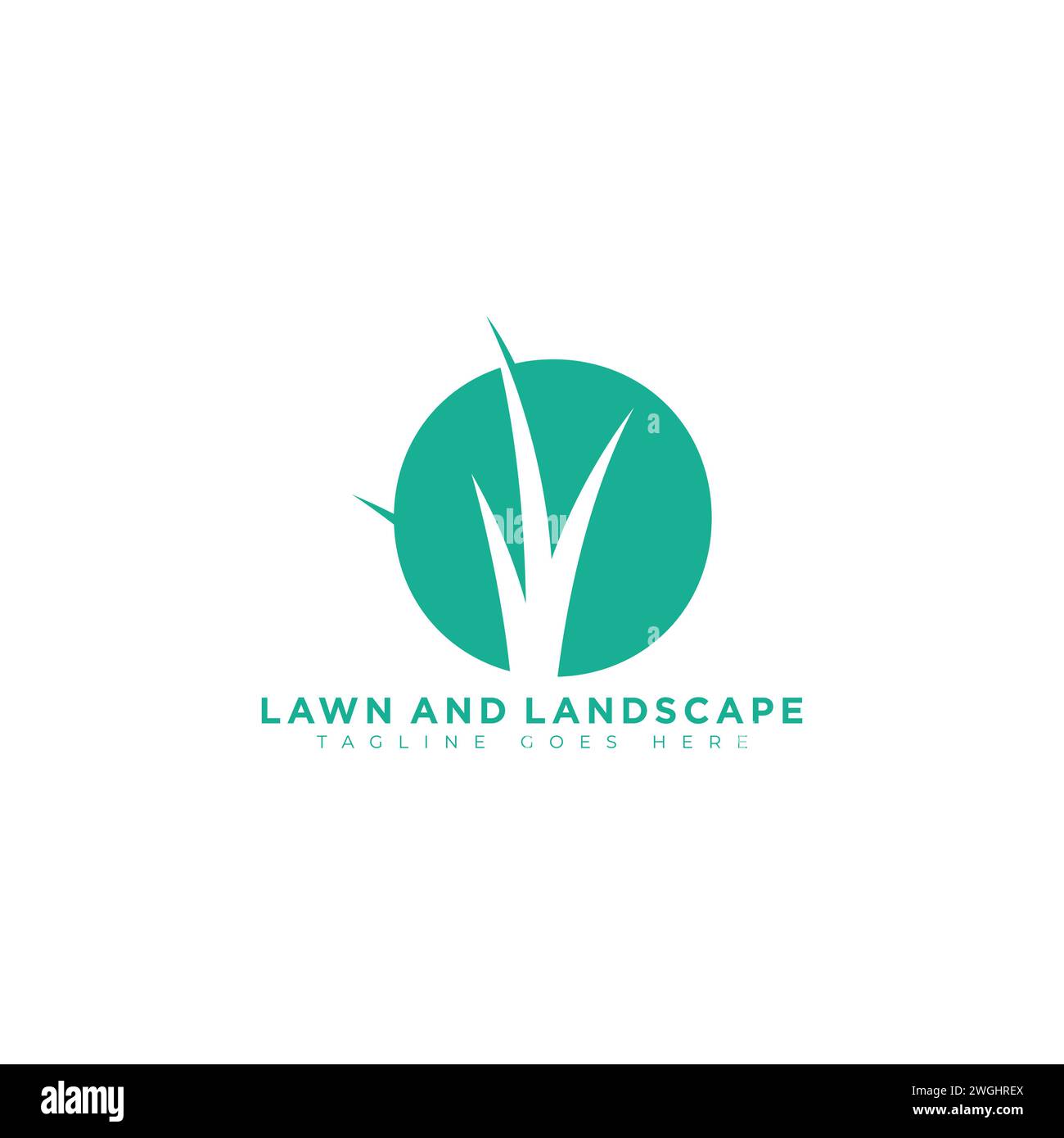 Lawn logo vector icon illustration of lawn care landscape grass and leaf concept logo design template Stock Vector