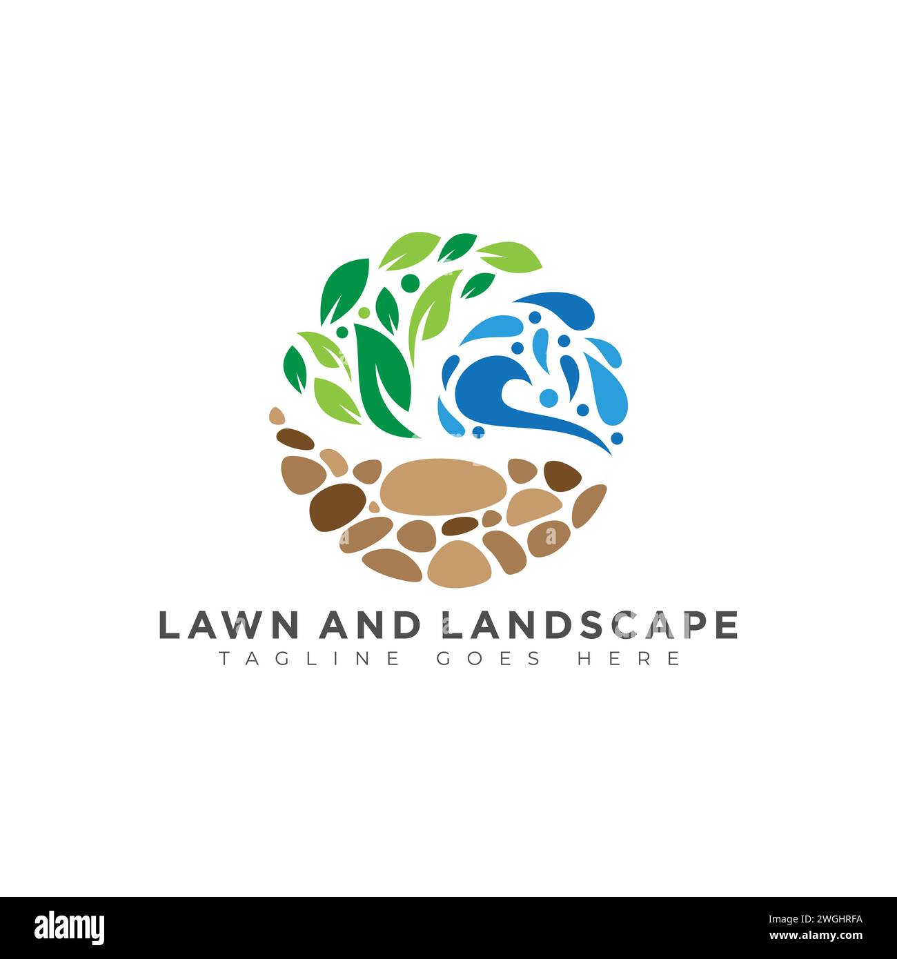 Lawn Care logo vector design. Illustration graphic vector of lawn care, landscape services, grass concept logo design te Stock Vector