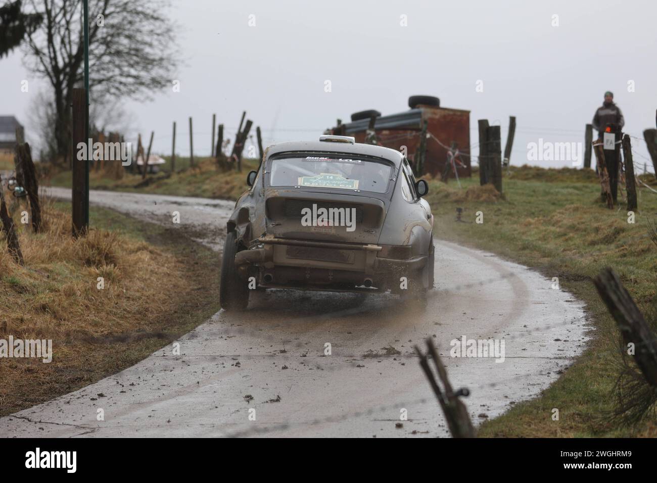 Bastogne Rallye Legend Boucles de Bastogne, 03.02.2024 14 Gerard Marcy BEL / Antoine Podgorny BEL, Porsche 911 Carrera RS Rallye Legend Boucles de Bastogne, 03.02.2024 *** Bastogne Rallye Legend Boucles de Bastogne, 03 02 2024 14 Gerard Marcy BEL Antoine Podgorny BEL , Porsche 911 Carrera RS Rallye Legend Boucles de Bastogne, 03 02 2024 Copyright: xAugstx/xEibner-Pressefotox EP jat Stock Photo