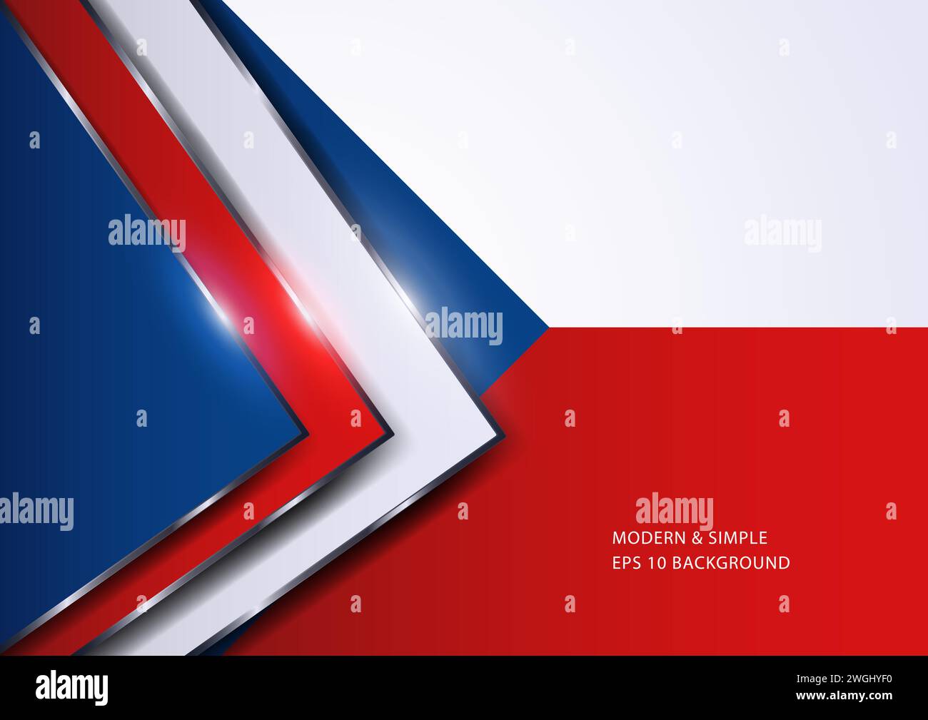 Luxurious abstract triangles background with Czech insignia. Vector illustration Stock Vector