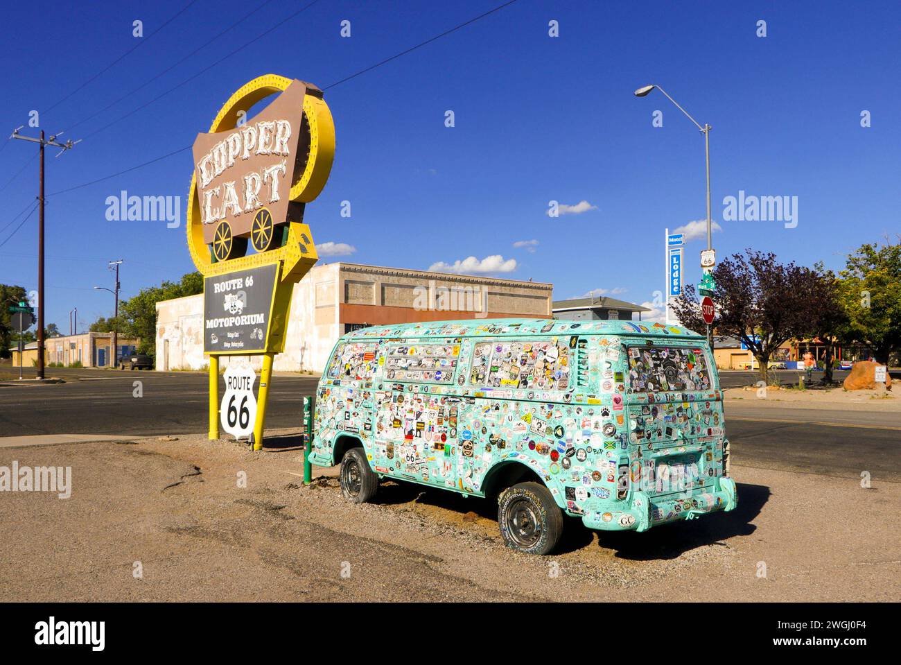 Copper Cart Motorporium restaurant volkswagen VW Bus with autographs