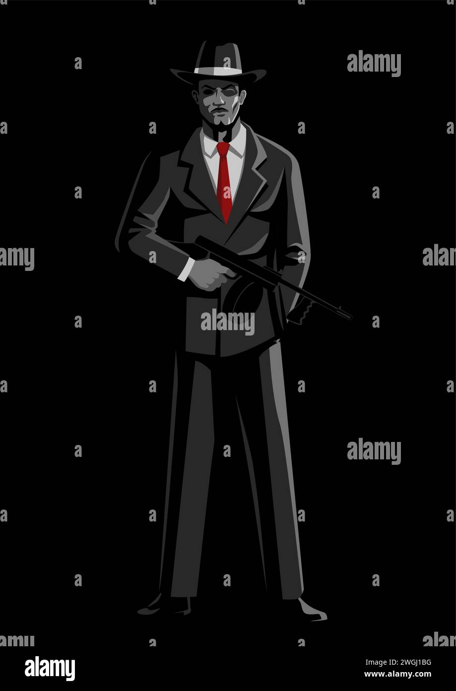 Simple Flat Vector Illustration Of Of A Man Holding Machine Gun simple-flat-vector-illustration-of-of-a-man-holding-machine-gun