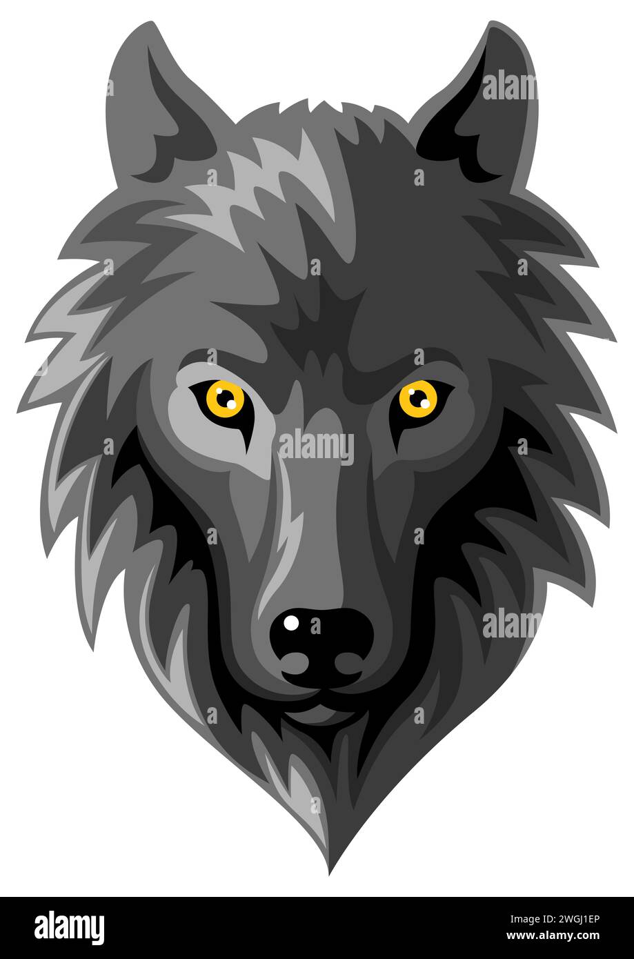 Simple flat vector illustration of wolf head icon Stock Vector Image ...