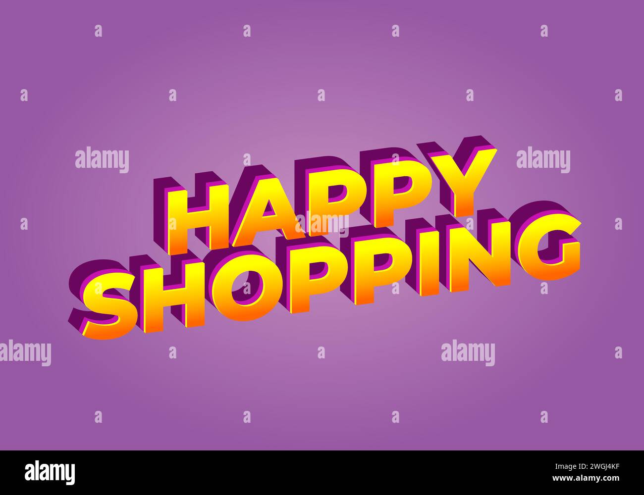 Happy shopping. Text effect design in 3D look with eye catching color ...