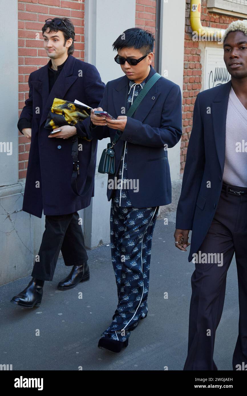 MILAN, ITALY JANUARY 13, 2024 Declan Chan before Fendi fashion show
