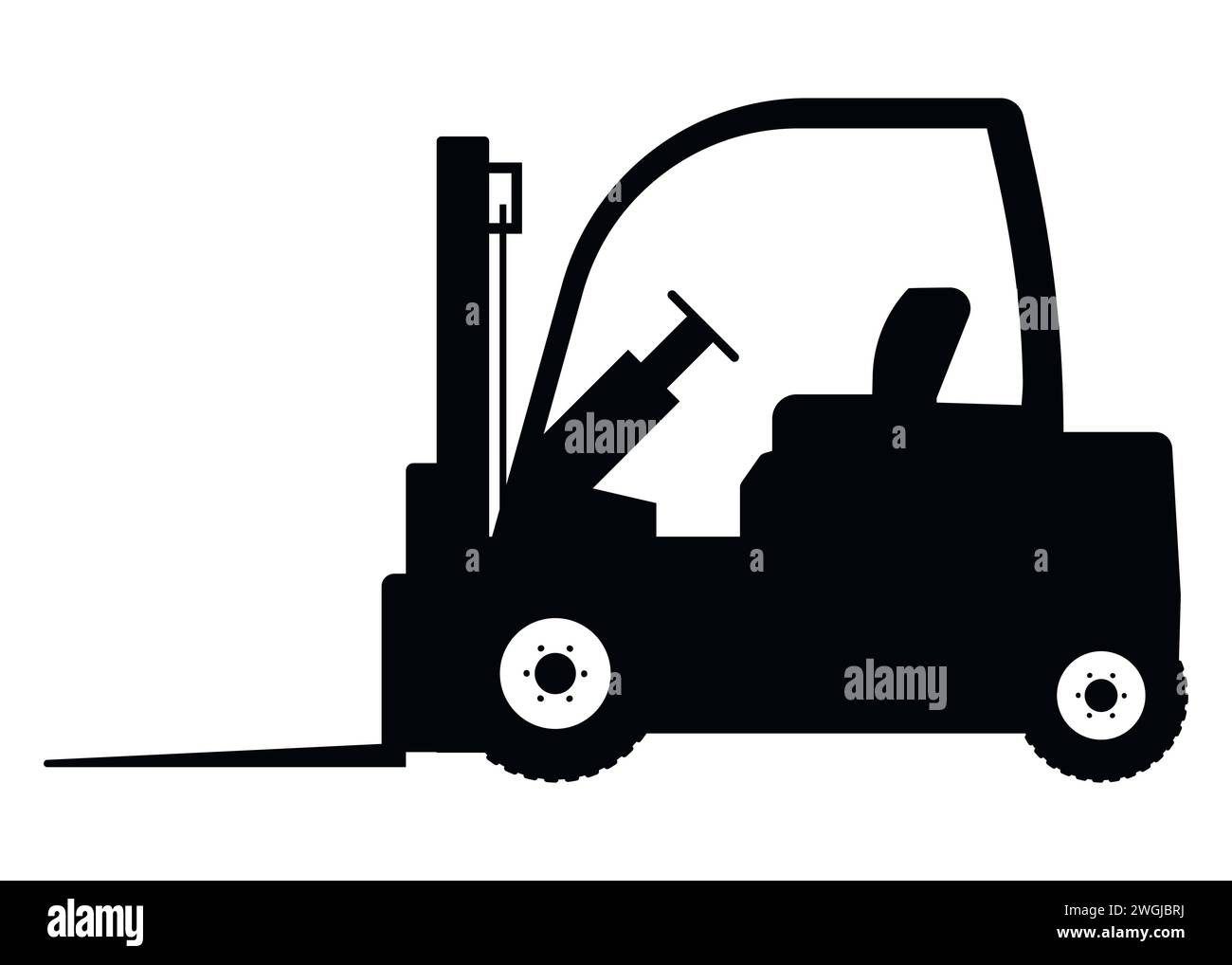 Stock forklift with fork extensions. Vector illustration. Eps 10. Stock Vector