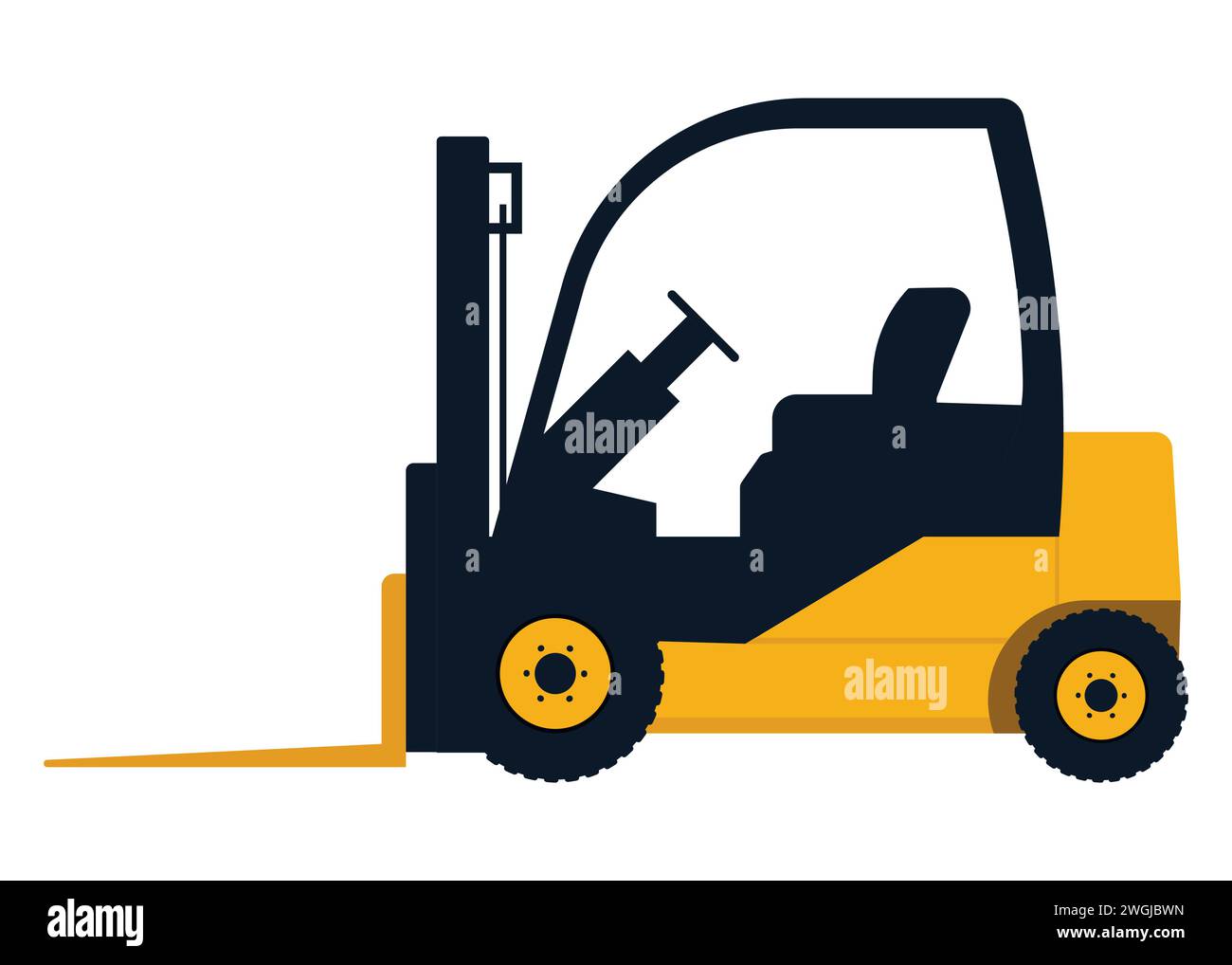Stock forklift with fork extensions. Vector illustration. Eps 10. Stock Vector