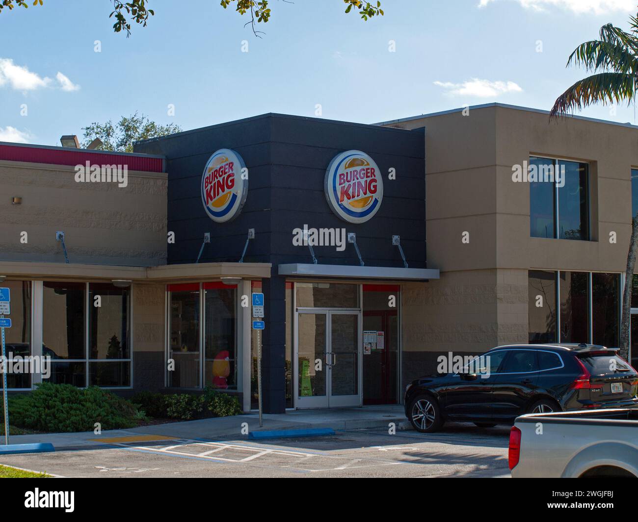 Miami, Florida, United States - November 21, 2023: Burger King restaurant in West Kendall. Stock Photo