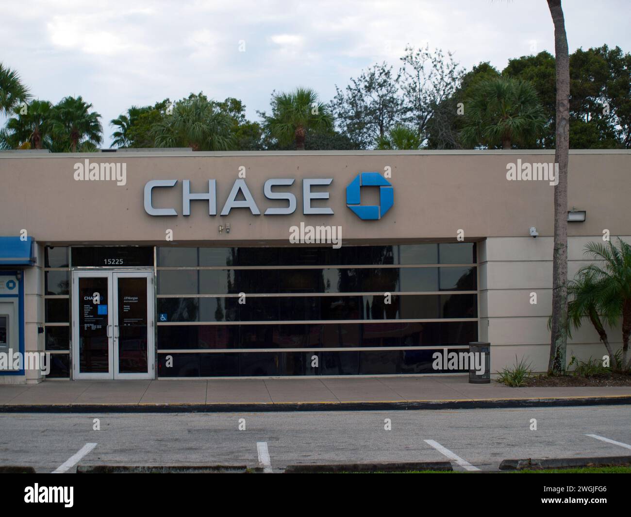 Miami, Florida, United States - December 12, 2023: Branch office of Chase Bank. Stock Photo