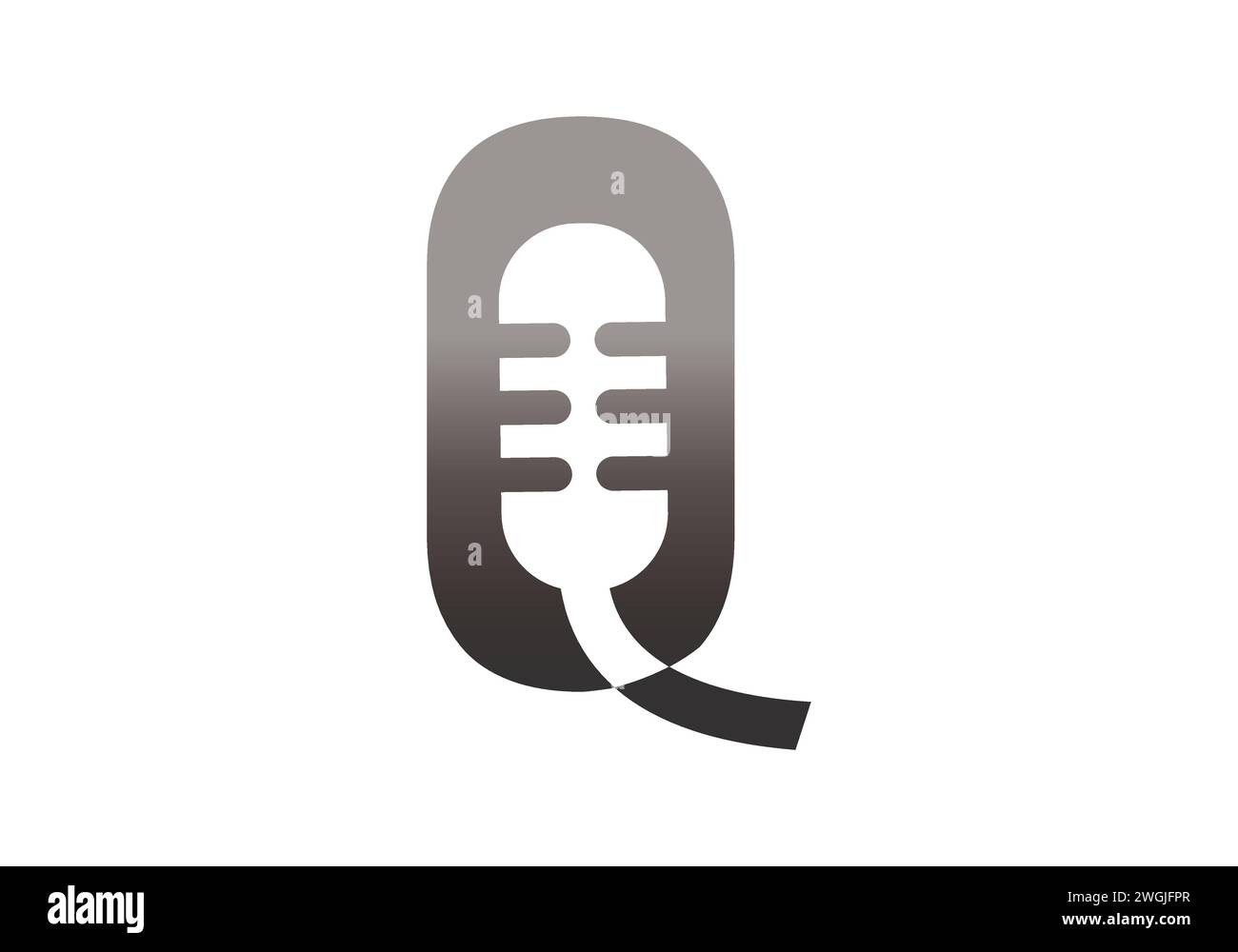 Letter Q and microphone logo icon design template vector elements Stock Vector