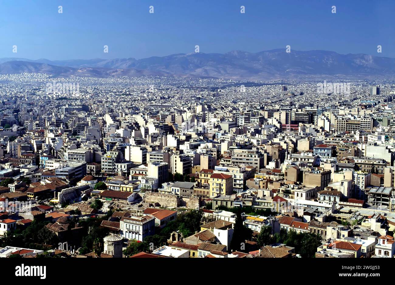 Cityscape of Athens, Greece, Europe, 1990 Stock Photo Alamy