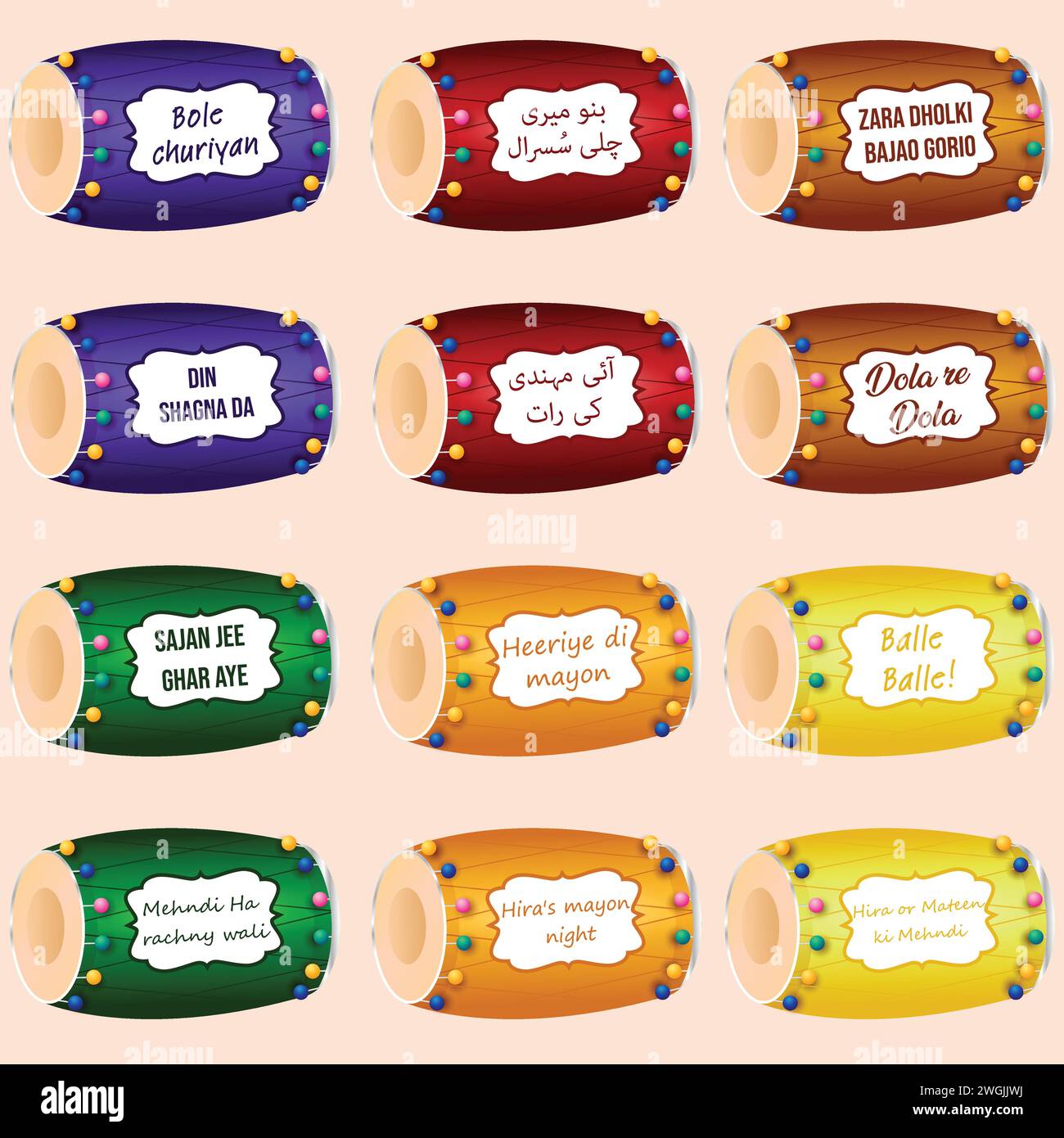 Set of Printable cupcake toppers. Vector Cupcake toppers or stickers