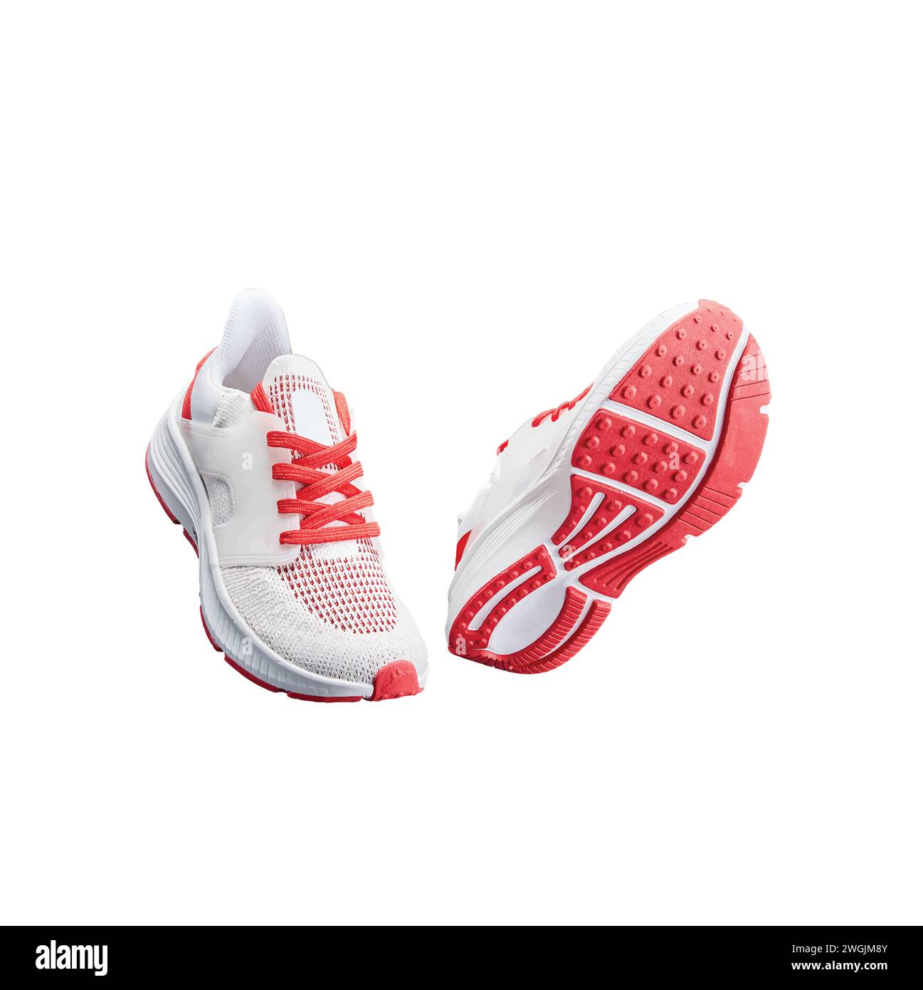 men red and white comfort sneaker vector Stock Vector