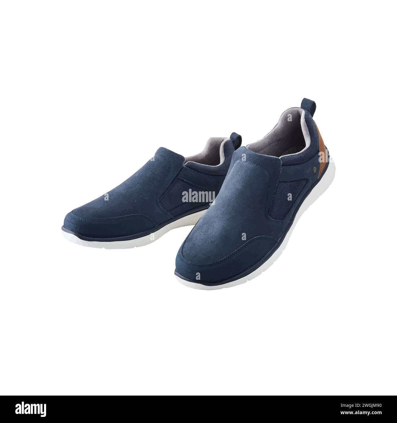 men's blue canvas shoes vector Stock Vector