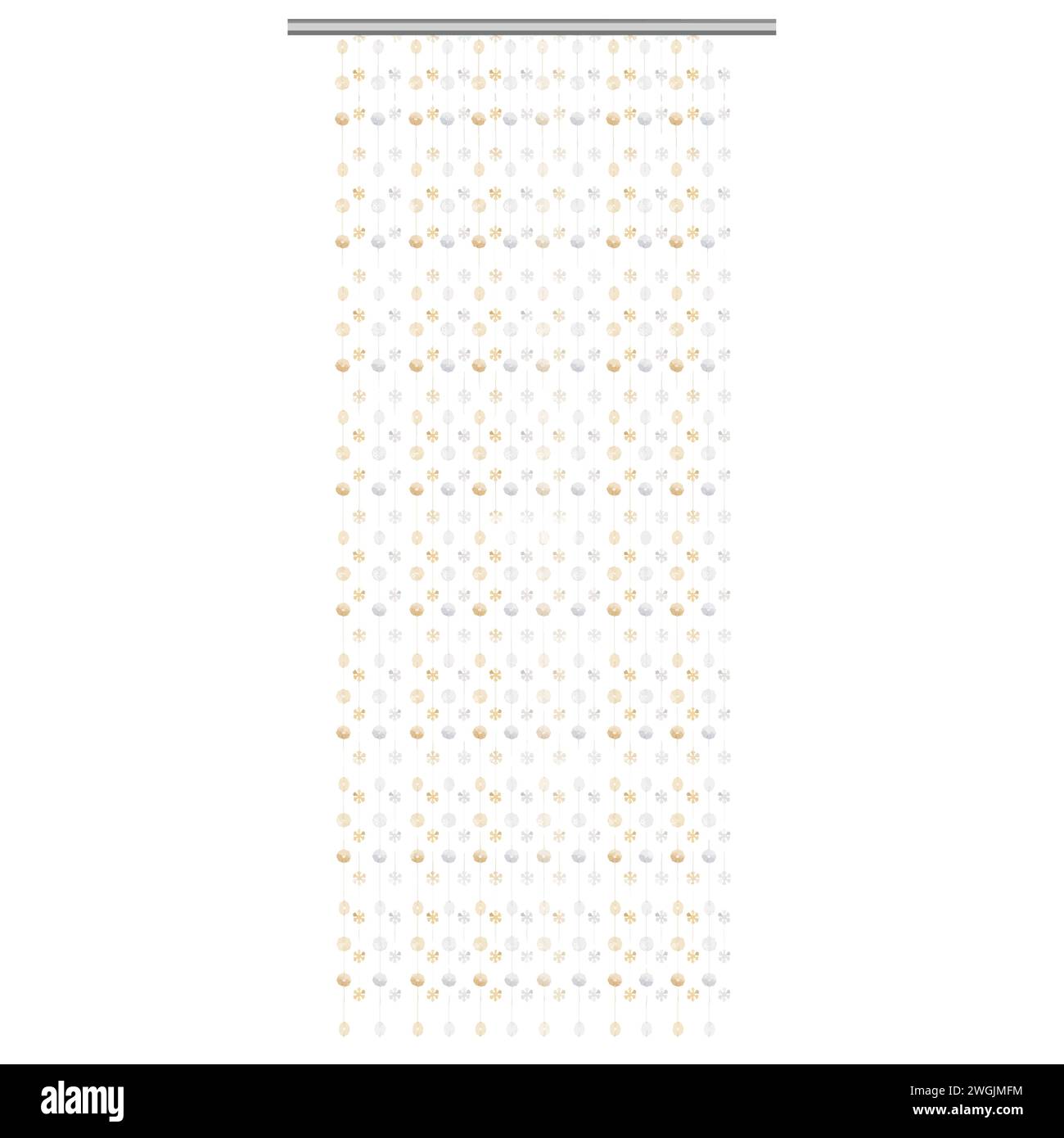Beautiful curtains with pattern from silver and gold color vector Stock Vector