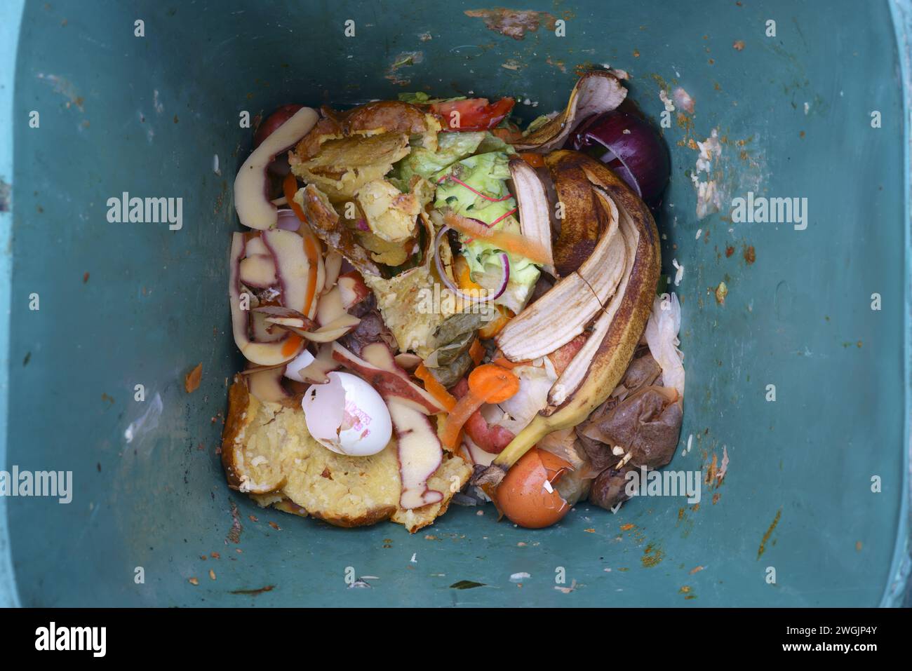 Food waste inside a food waste bin Stock Photo Alamy