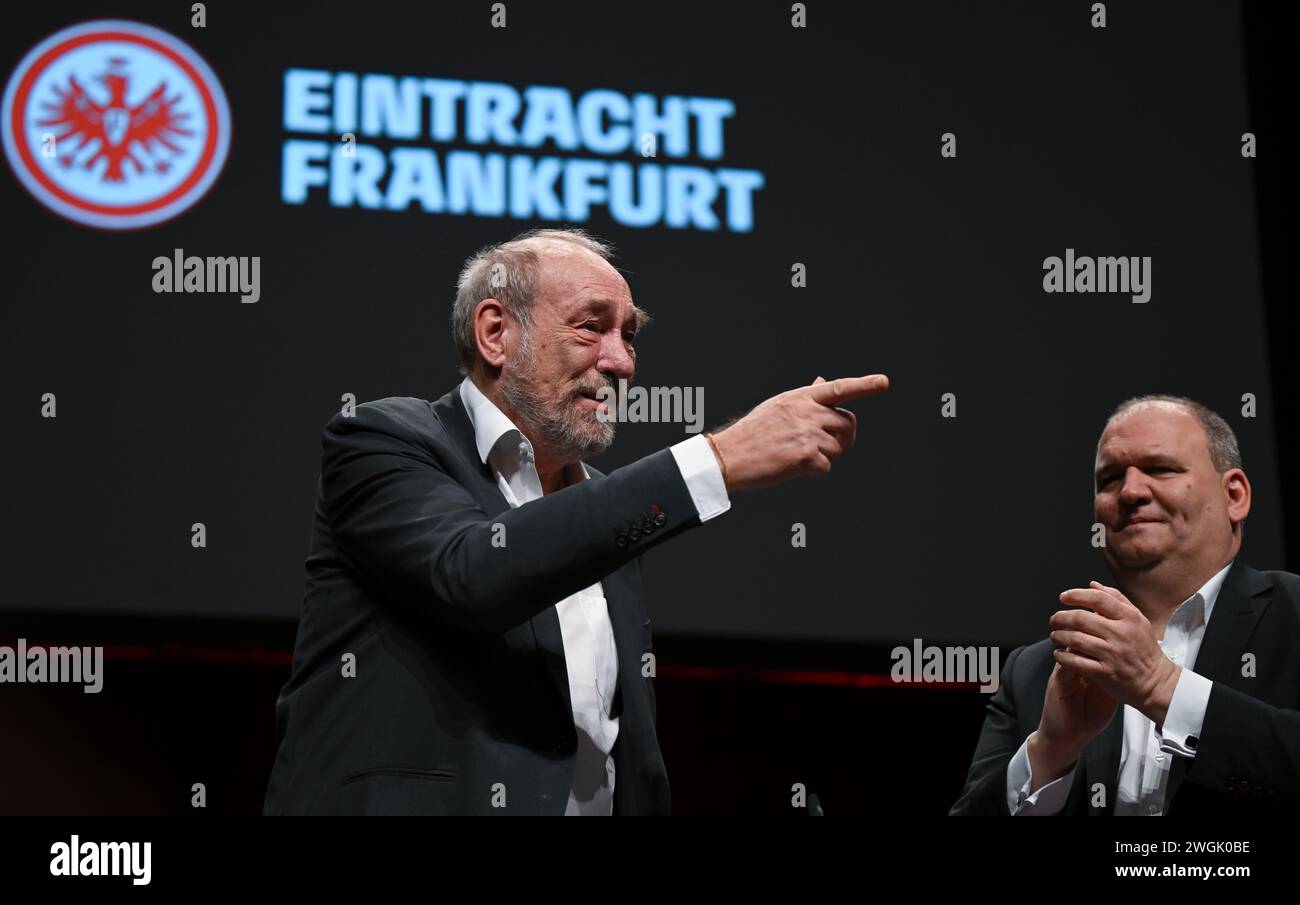 Peter Mathias Fischer 05 February 2024, Hesse, Frankfurt/Main: Peter Fischer (l), outgoing ...