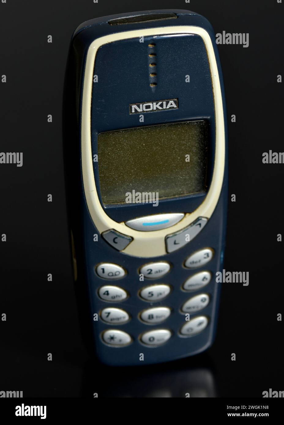 Classic Nokia 3310 mobile cell phone Stock Photo