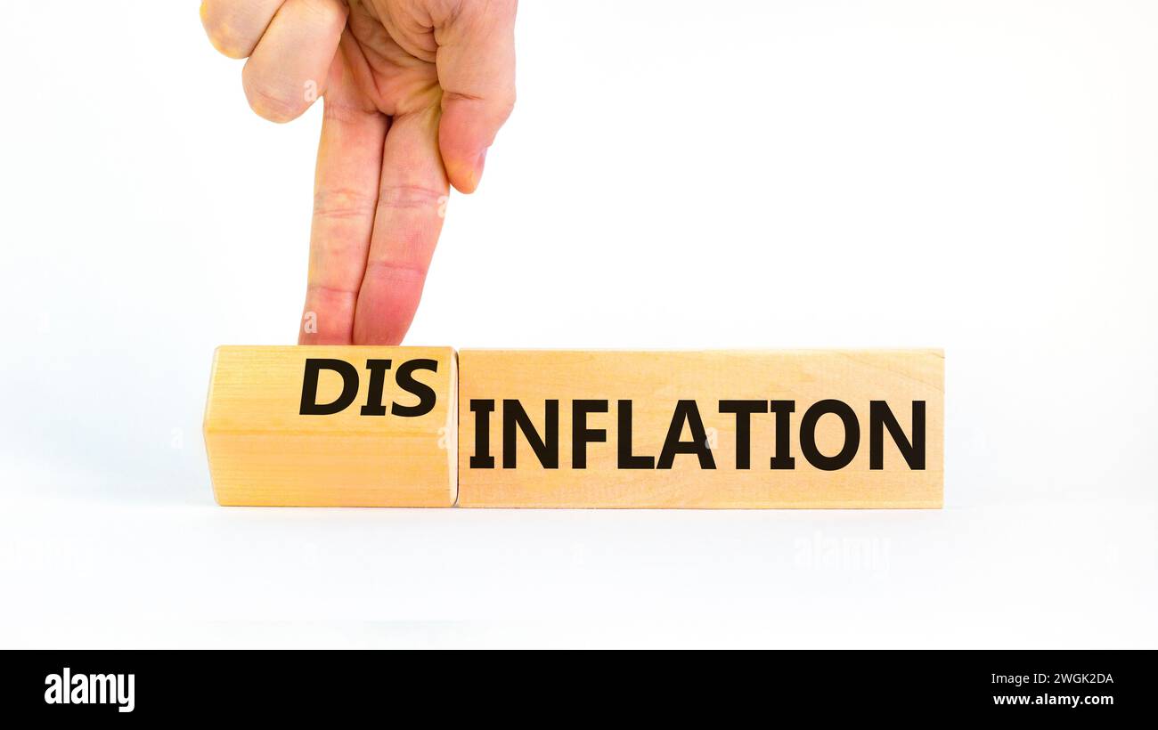 Inflation or disinflation symbol. Concept word Inflation Disinflation ...