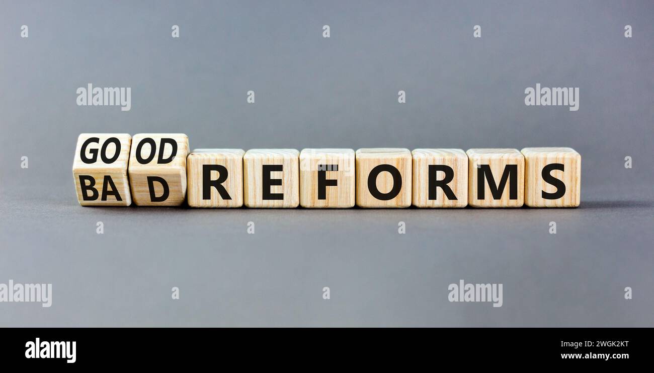 Good or bad reforms symbol. Concept words Good reforms Bad reforms on ...
