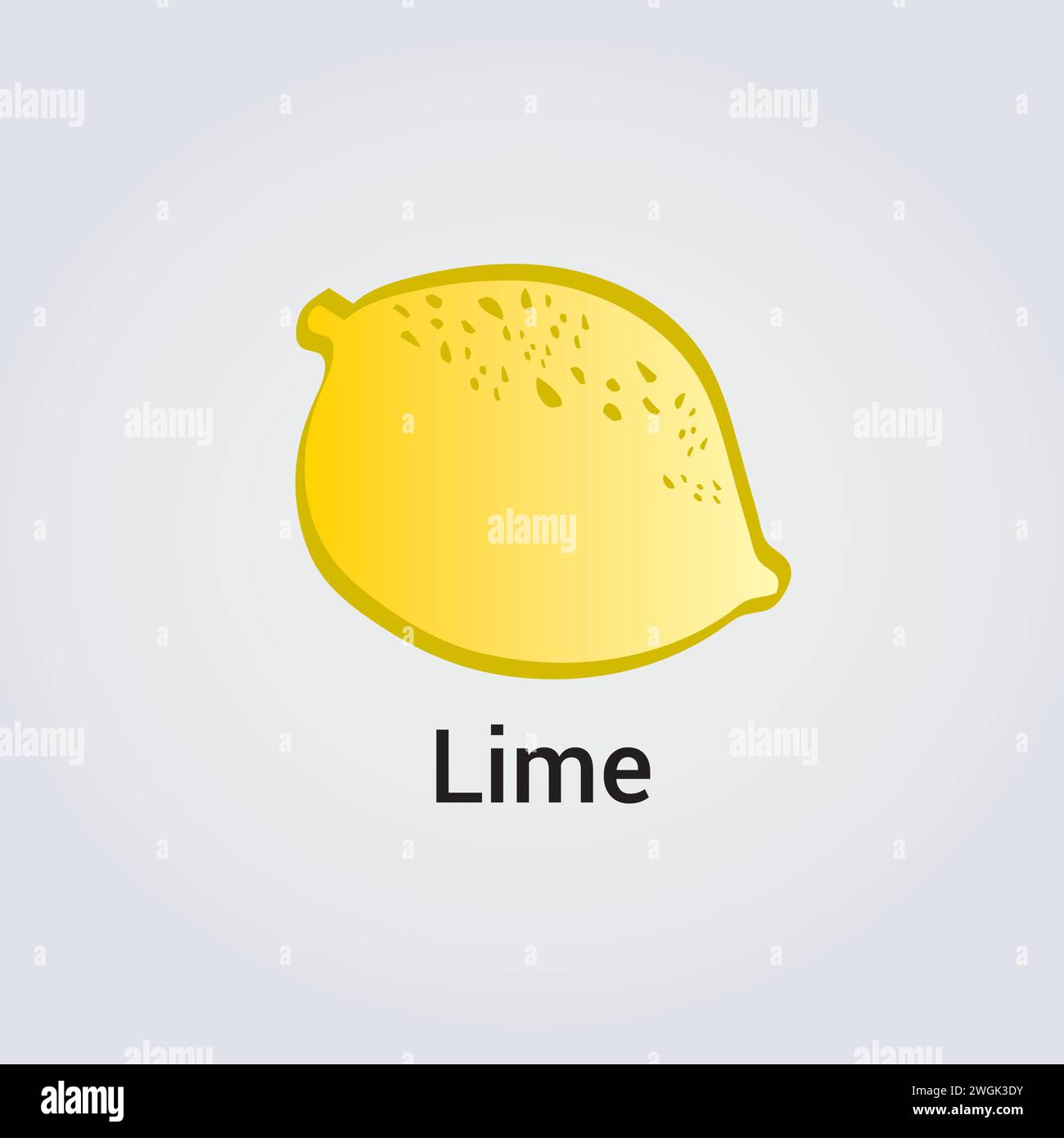 Lemon Citrus Fruit Illustration Icon - Vector Design Elements - Hand drawn Stock Vector