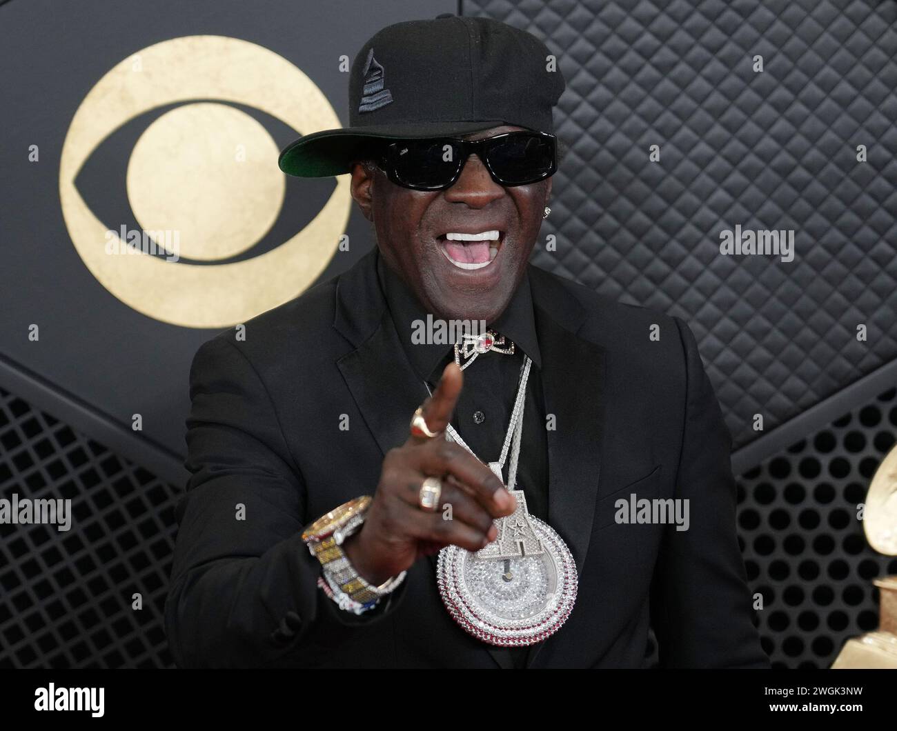 Los Angeles, USA. 04th Feb, 2024. Flavor Flav arrives at the 66th