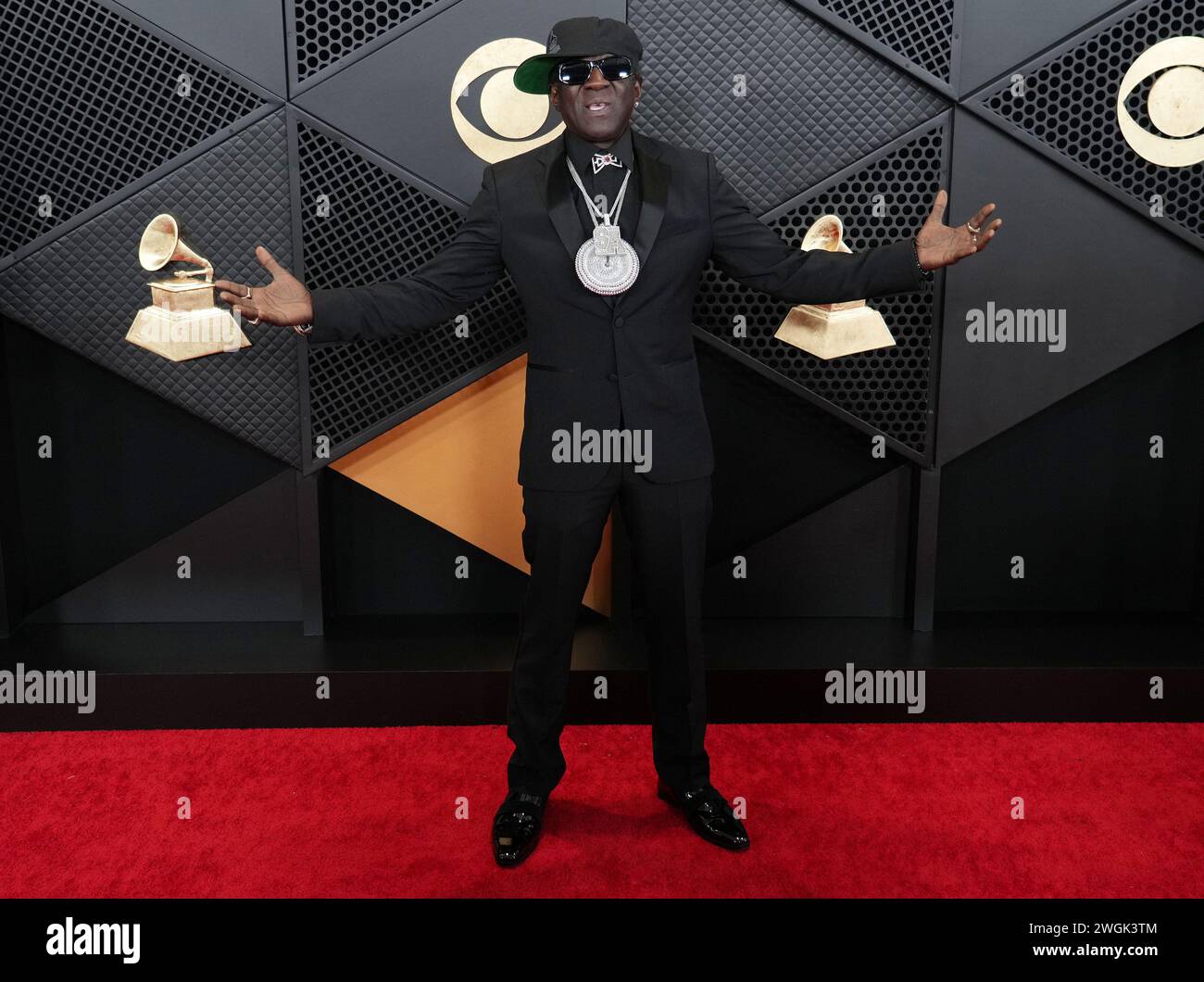Los Angeles, USA. 04th Feb, 2024. Flavor Flav arrives at the 66th Annual Grammy Awards held at