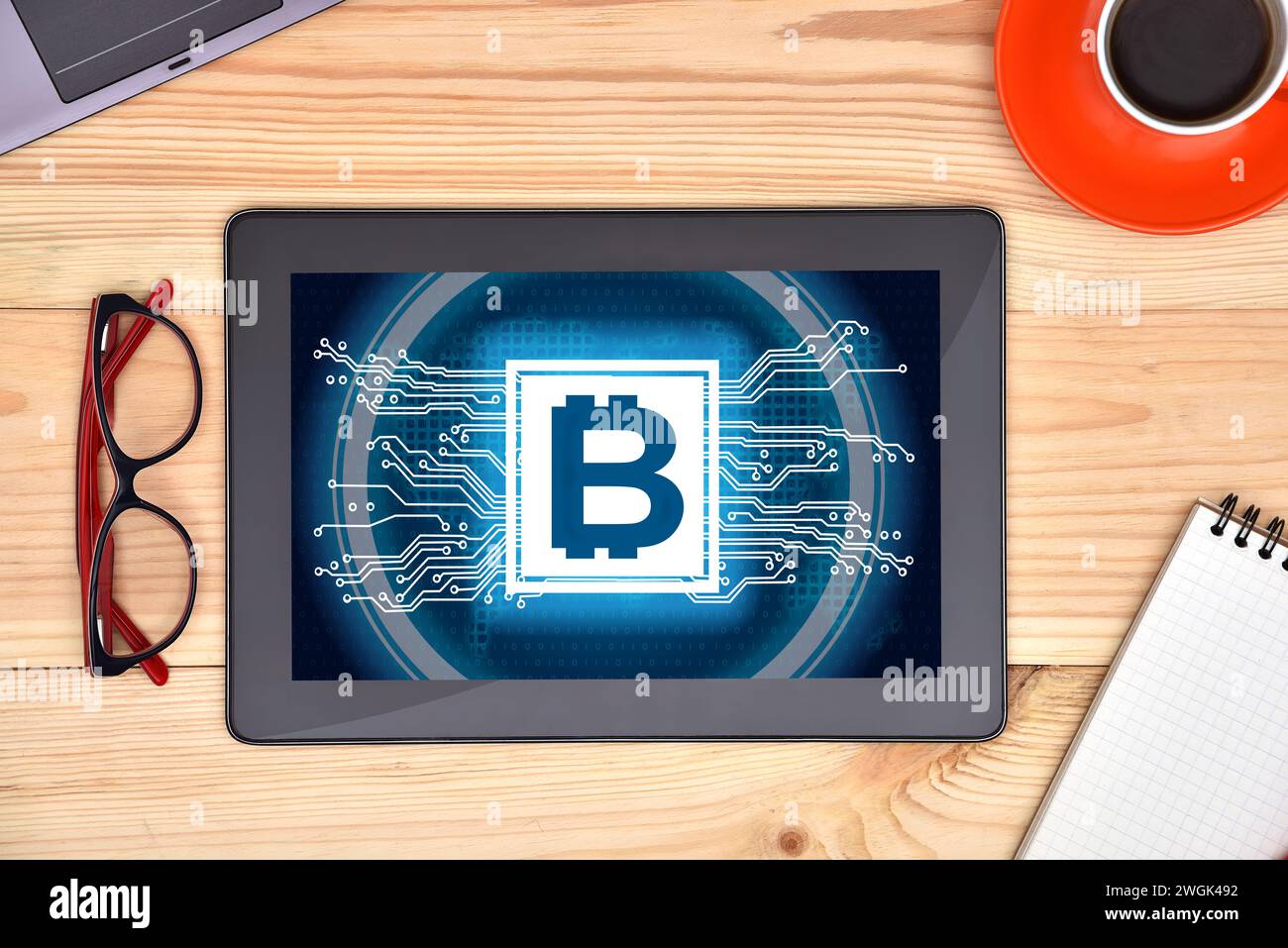 Cryptocurrency concept tablet computer hi-res stock photography and ...