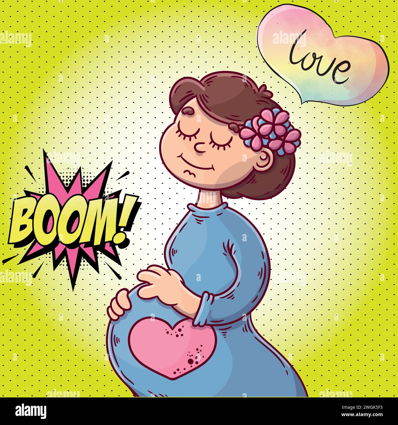 Super mom pop art style vector image Stock Vector