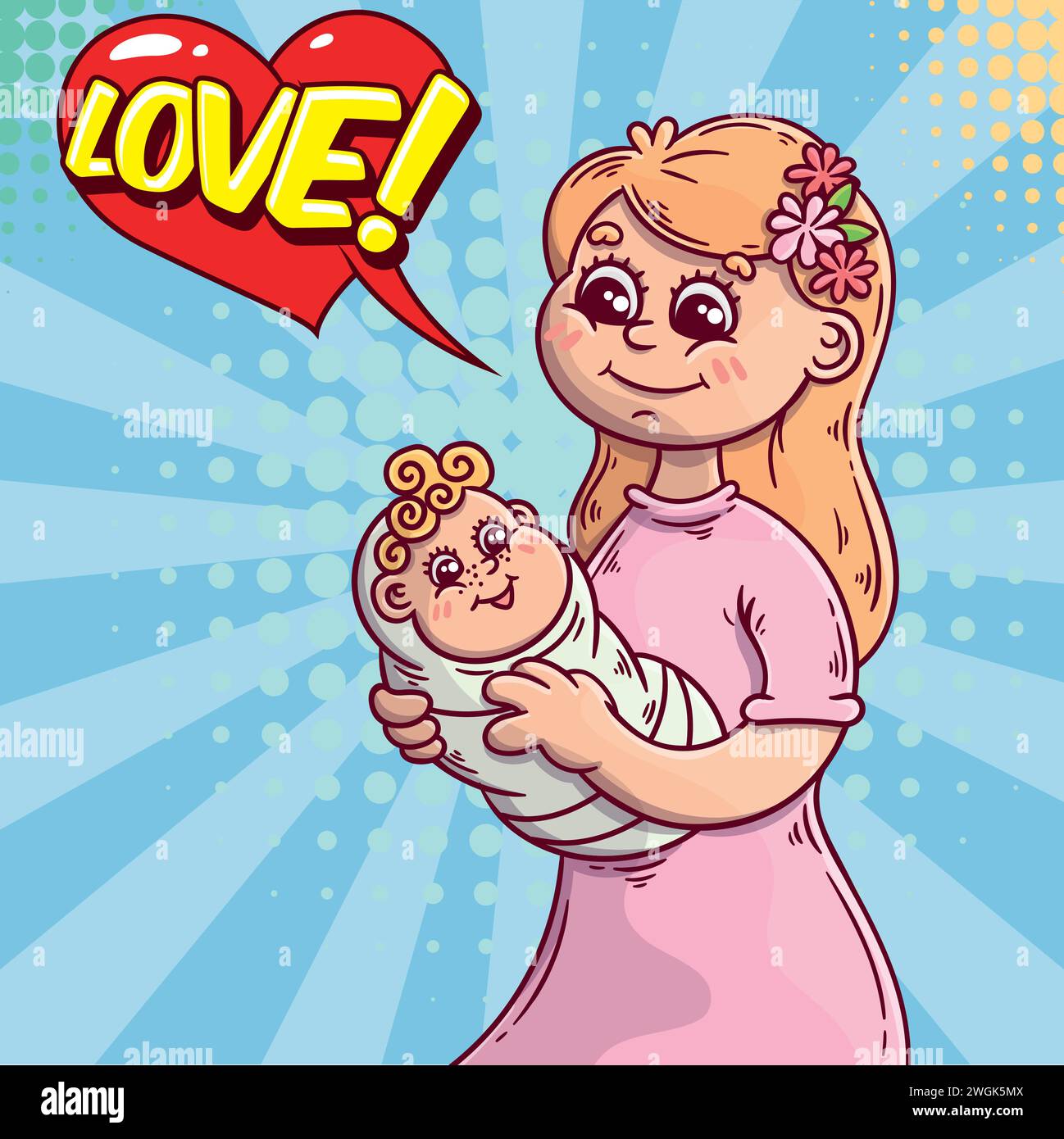 super-mom-pop-art-style-vector-image-stock-vector-image-art-alamy