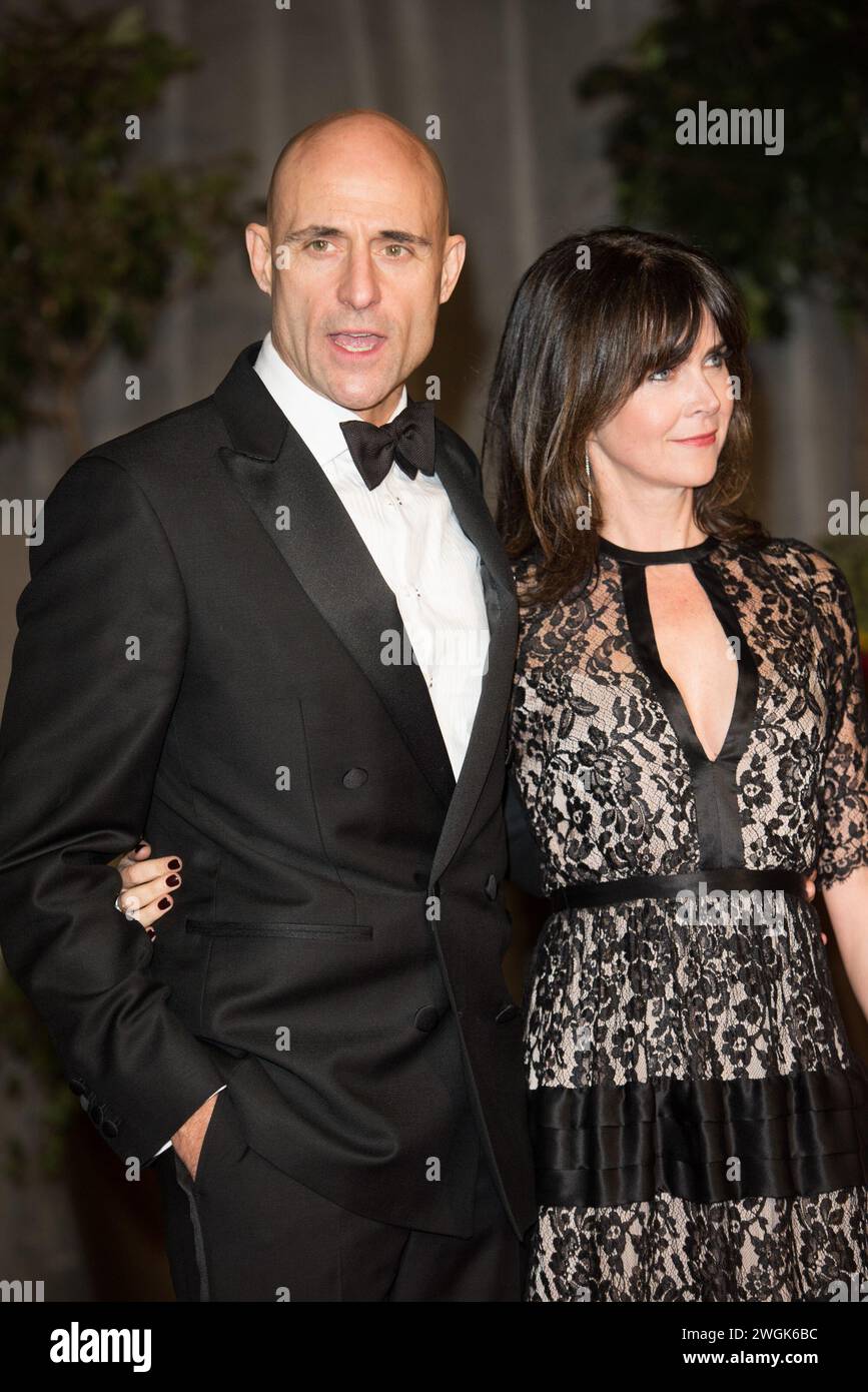 London, UK. 08 Feb, 2015. Pictured: Mark Strong, wife Liza Marshall attends The 68th Annual EE British Academy Film Awards After-Party at Grosvenor Ho Stock Photo