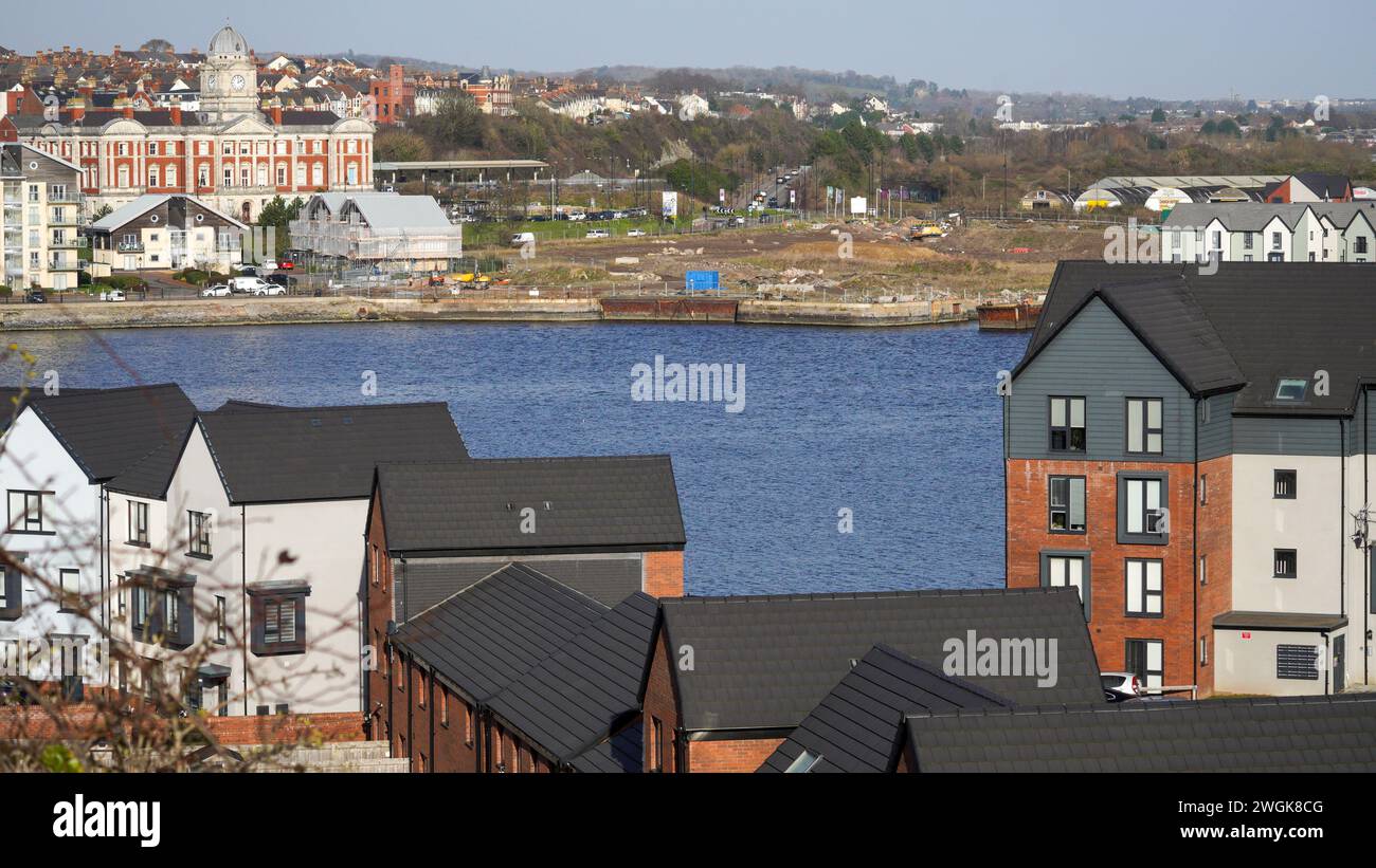Barry, Vale of Glam, Wales Feb 02 2024 Looking down over the