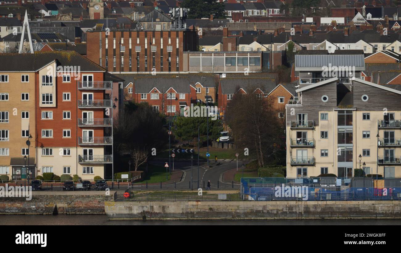 Barry, Vale of Glam, Wales Feb 02 2024 Looking down over the