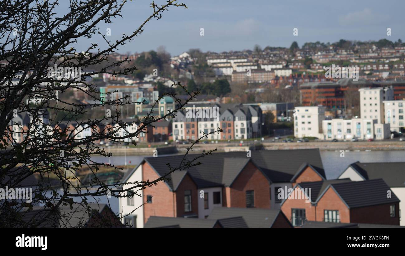 Barry, Vale of Glam, Wales Feb 02 2024 Looking down over the