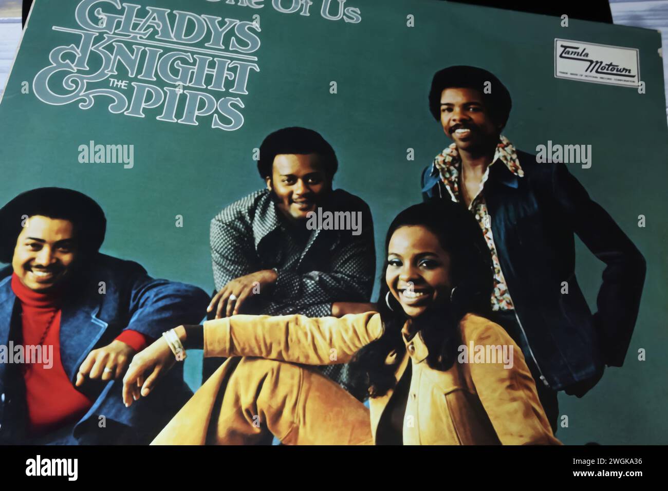 Viersen, Germany - January 9. 2024: Closeup of Gladys Knight and the Pips Soul vinyl record album cover Neither one of us from 70s Stock Photo