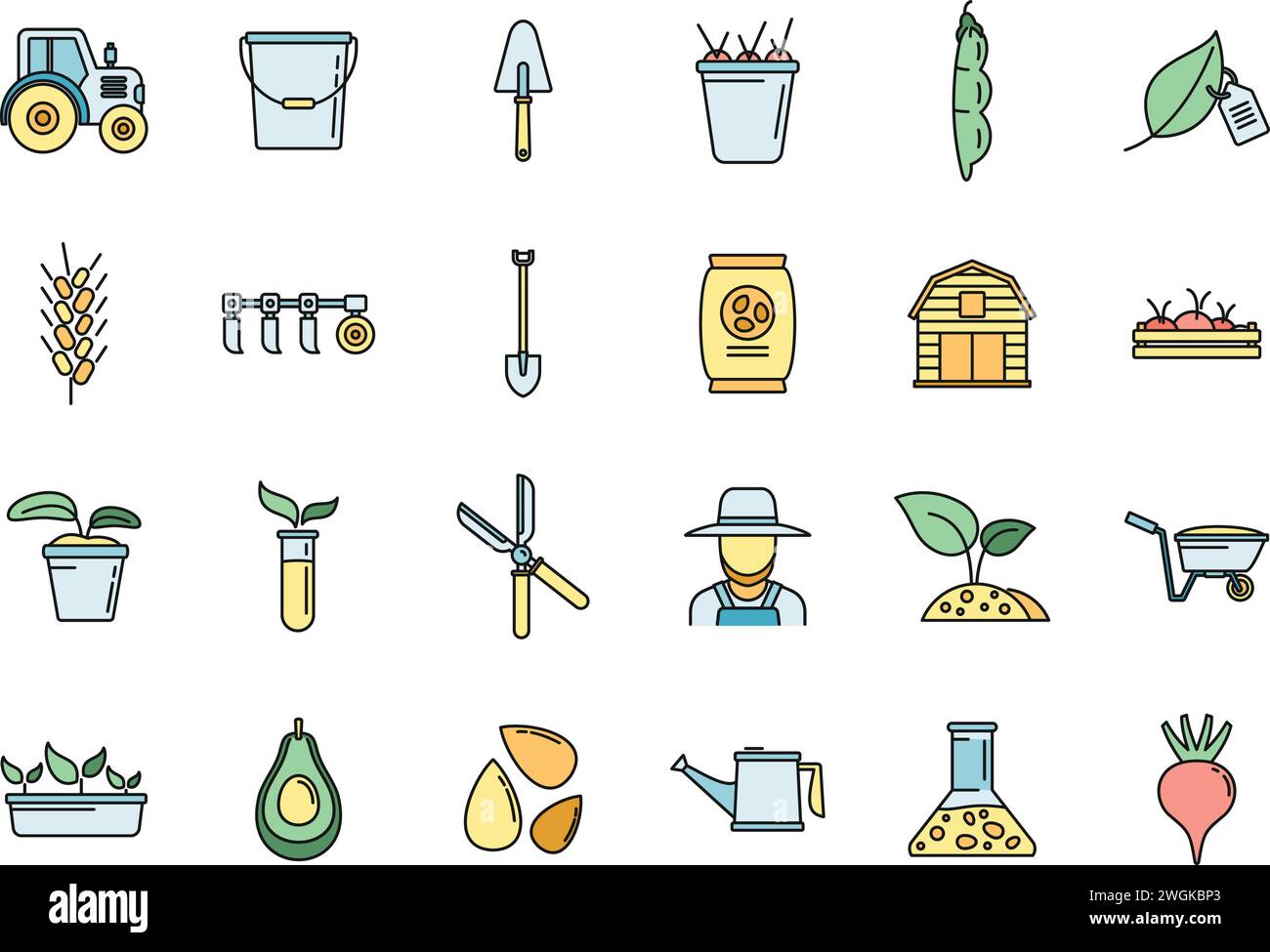Agronomist tools icons set. Outline set of agronomist tools vector ...