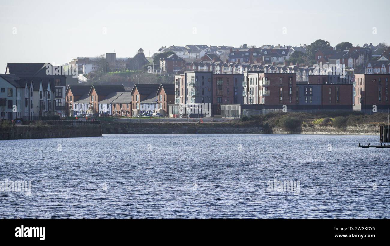 Barry, Vale of Wales 02 Feb 2024; With East Quay homes