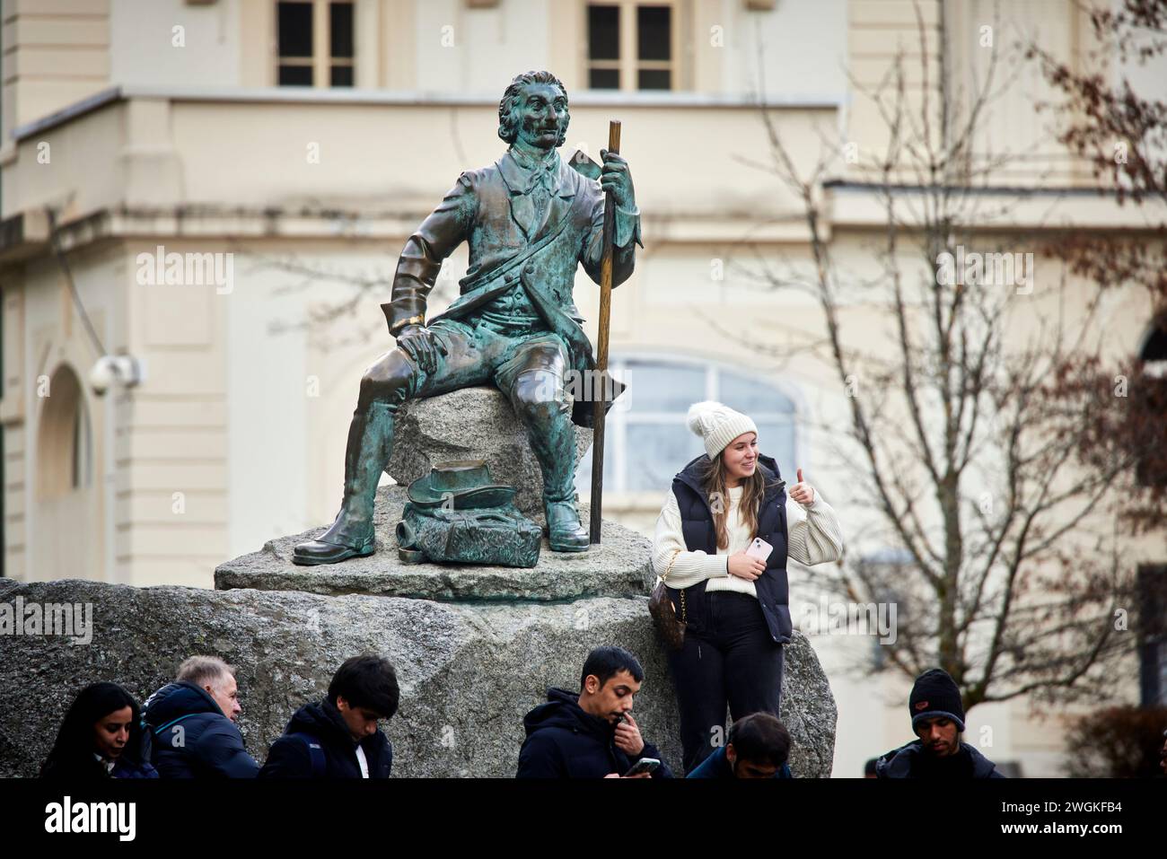 Chamonix Mont Blanc, France. MichelGabriel Paccard Monument Stock