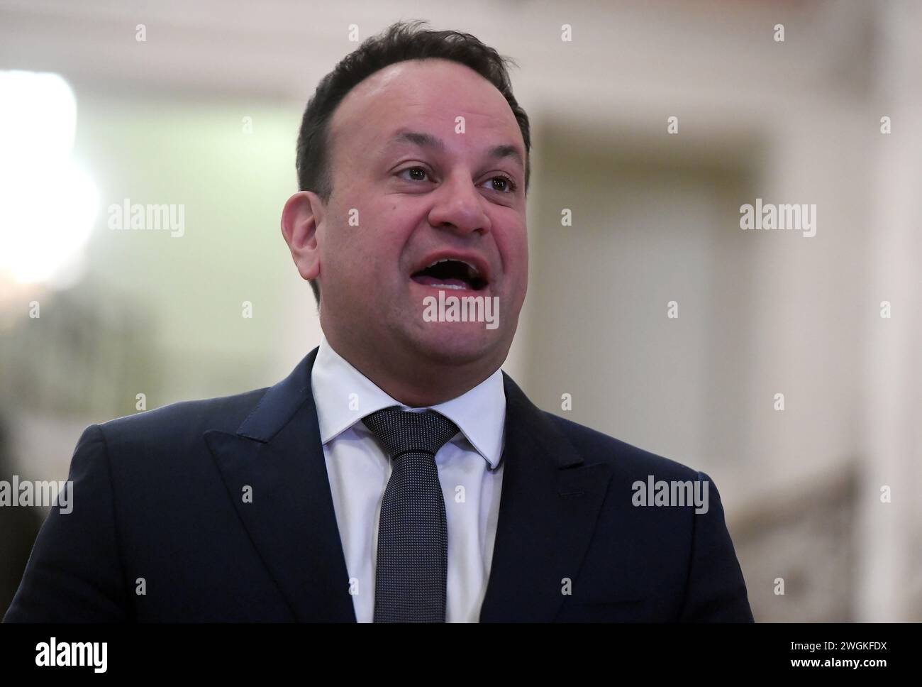 Taoiseach Ireland Leo Varadkar during a press conference at Stormont