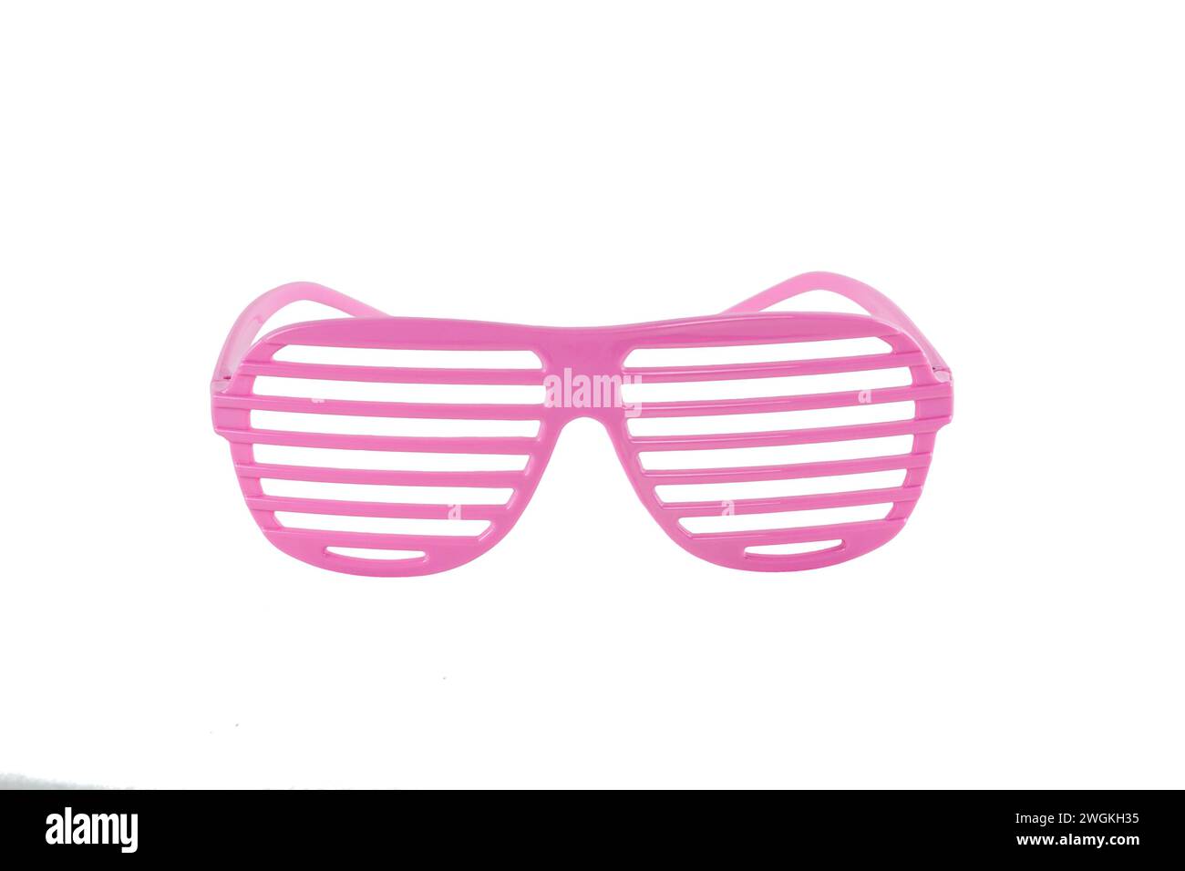 Pink party sunglasses isolated on white background Stock Photo