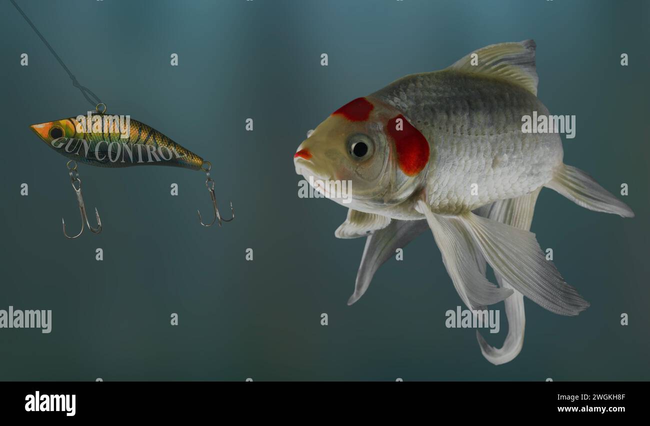 Bright white fish swimming along in green and blue water that has been