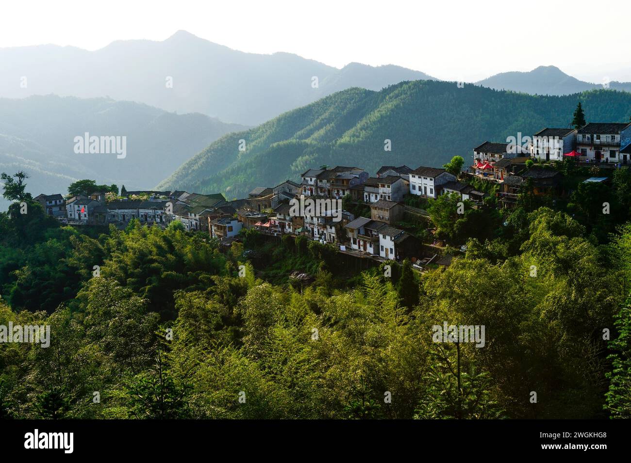 Mu Li Hong Village (also referred to as Zhanlicun) is a small, hill side town in South China, well off the beaten path for tourists but well worth the Stock Photo