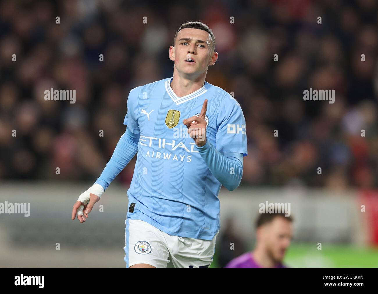 London, UK. 5th Feb, 2024. Phil Foden of Manchester City/ celebrates